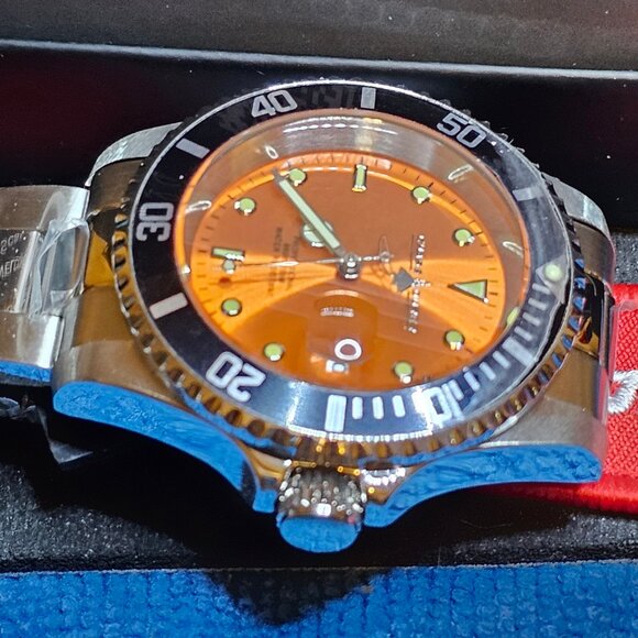 Chase Durer Men's Dive Watch Orange Dial CDW-0125 - Picture 9 of 10